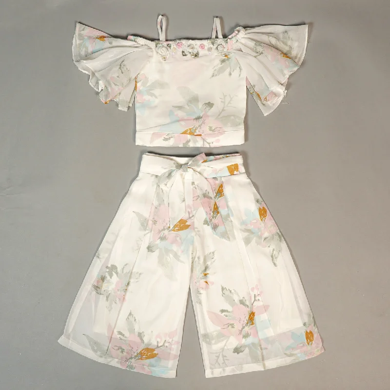 Plazo Suit For Kids With Butterfly Sleeves Floral unclassified dresses