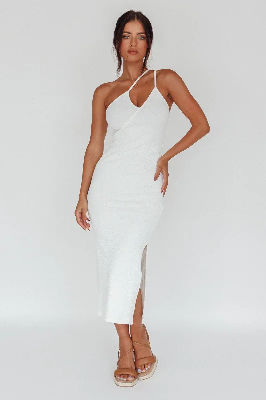 Planets Align Double Strap Midi Dress White