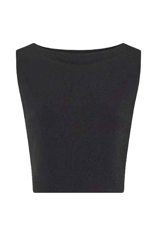 Suri Slinky Cowl Back Top - Black