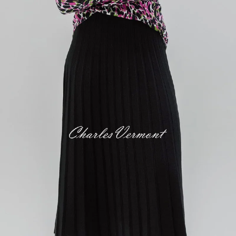 Marble Pleated Knit Skirt - Style 7123-101 (Black)