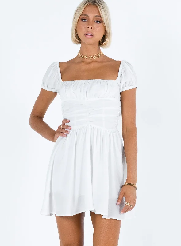 Petal Mini Dress White