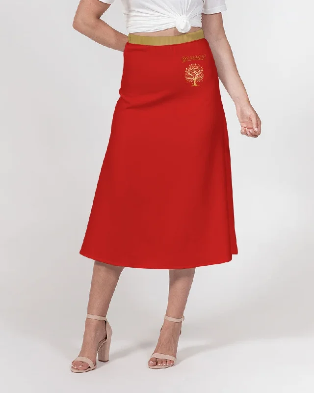 Yahuah-Tree of Life 01 Elected Designer A-Line Midi Skirt