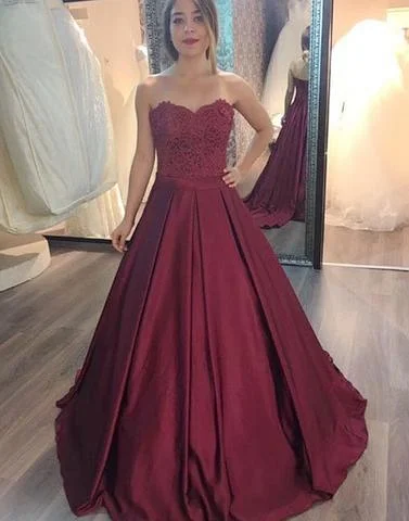 A-line sweetheart burgundy long prom dresses, PD5785 Velvet maxi dresses