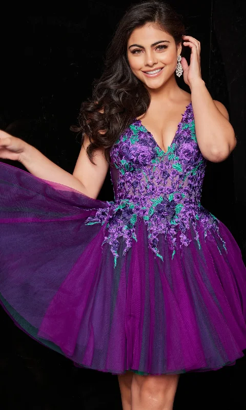 Jovani Short Purple Babydoll Party Dress 26096 New Year's Eve party dresses
